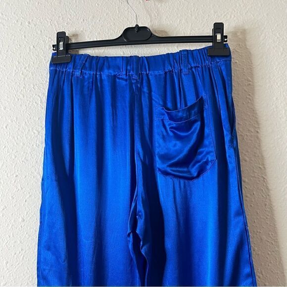YFB Young Fabulous & Broke Satin Cargo Pants NEW Size Small in Royal Blue - Picture 4 of 8
